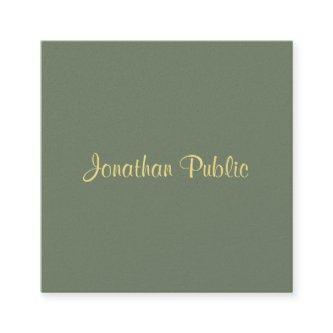 Elegant Template Calligraphed Script Name Modern Square
