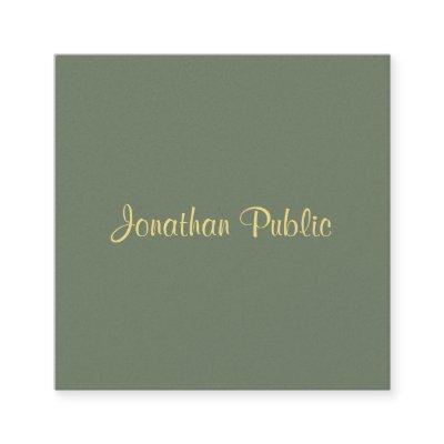Elegant Template Calligraphed Script Name Modern Square