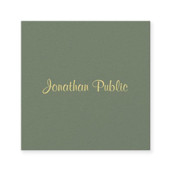 Elegant Template Calligraphed Script Name Modern Square