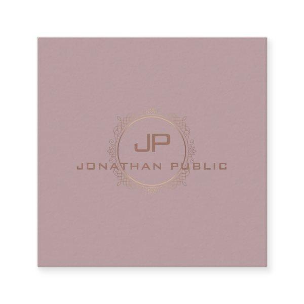 Elegant Template Modern Monogram Professional Square