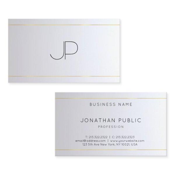 Elegant Template Stylish Monogram Gold Silver
