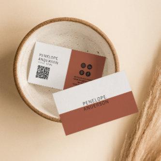 Elegant Terracotta Minimalist QR Code Modern Boho