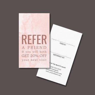 Elegant Texture Pastel Bold Salon Referral Card