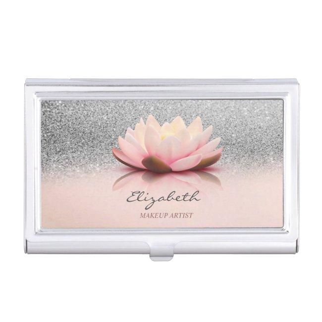 Elegant Trendy Girly, Lotus Silver Glitter Bokeh Case