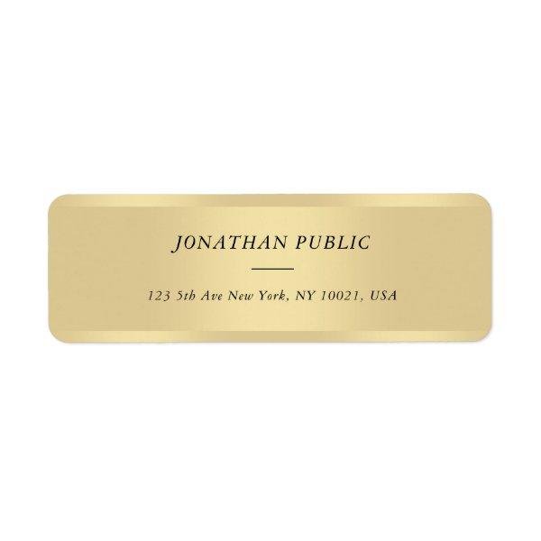 Elegant Trendy Gold Cursive Text Name Modern Label