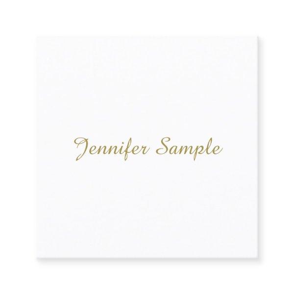 Elegant Trendy Gold Look Calligraphy Plain Modern Square