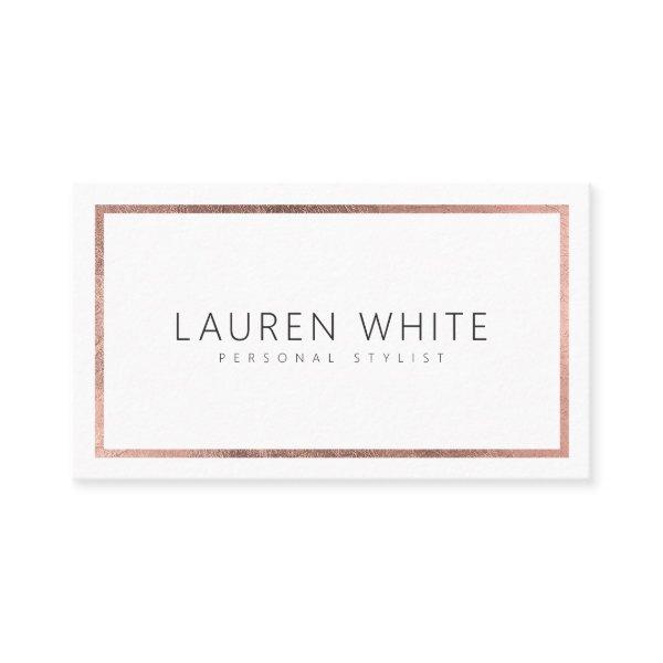 Elegant trendy rose gold foil frame minimal modern