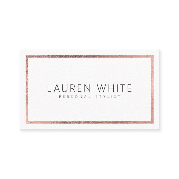 Elegant trendy rose gold foil frame minimal modern