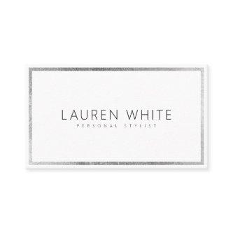 Elegant trendy silver foil frame minimal modern