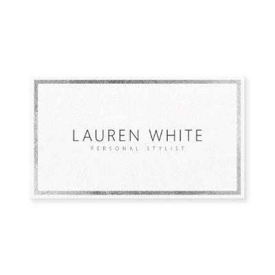 Elegant trendy silver foil frame minimal modern