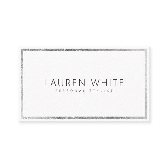Elegant trendy silver foil frame minimal modern