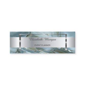 Elegant Trendy Silver Stripe  Frame, Marble Mini