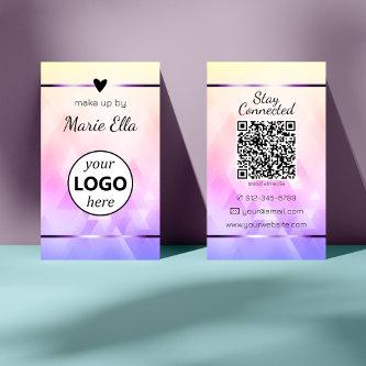 Elegant Triangle Pattern Heart Photo QR Code Logo