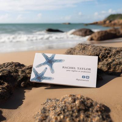 Elegant Tropical Starfish blue Beach Coastal Busin