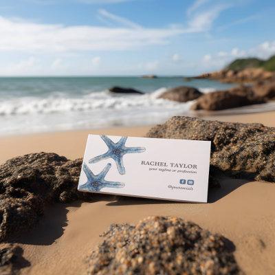 Elegant Tropical Starfish blue Beach Coastal