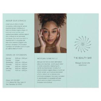 Elegant Turquoise Abstract Flower Modern Brochure