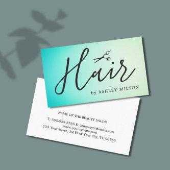Elegant Turquoise Black Scissors Hair Stylist