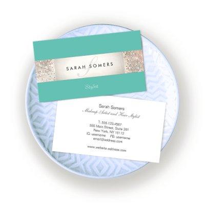 Elegant Turquoise FAUX Silver Sequin Monogram 2