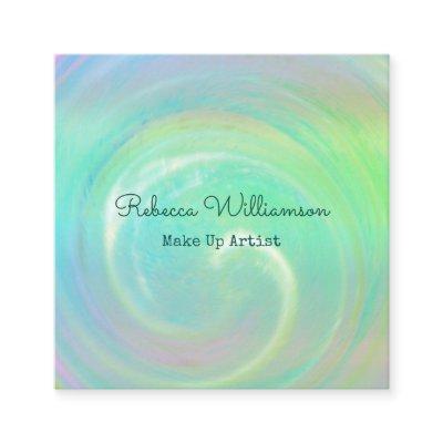 Elegant Turquoise Water Swirl Shell Make Up Artist Square