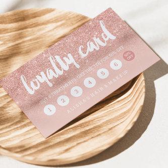 elegant typography blush rose gold loyalty card