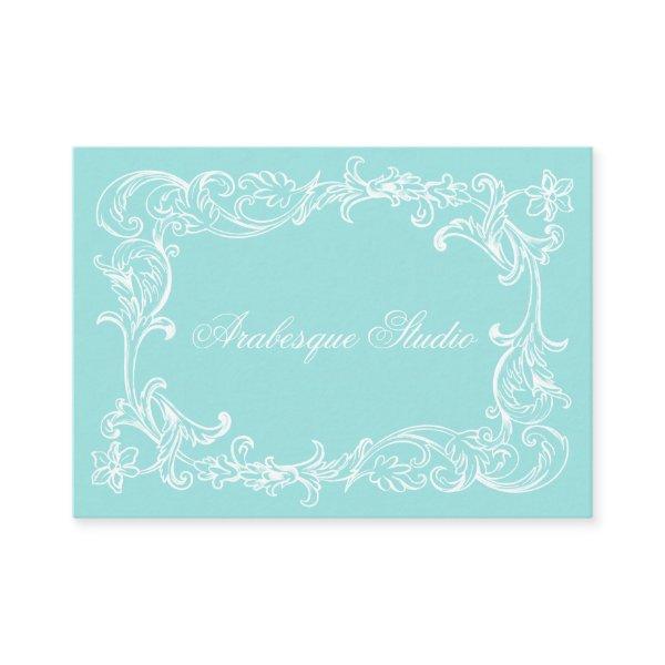 Elegant Vintage Damask Robin's Egg Blue and White