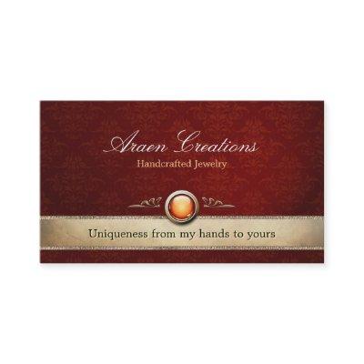 Elegant Vintage Deep Cherry Damask Pattern Jewelry