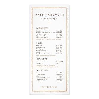 Elegant Vintage Gold Border Price List Menu