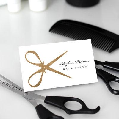 Elegant & Vintage Gold Scissor Logo Hair Salon