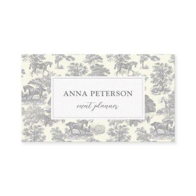 Elegant Vintage Gray Toile Horse