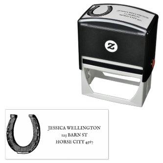 Elegant Vintage Horse Shoe Equestrian Address Self-inking Stamp