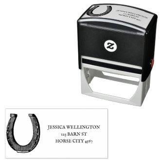 Elegant Vintage Horse Shoe Equestrian Address Self-inking Stamp