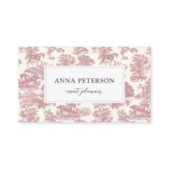 Elegant Vintage Pink Toile Horse
