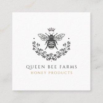 Elegant Vintage Queen Bee Black White Gold  Square