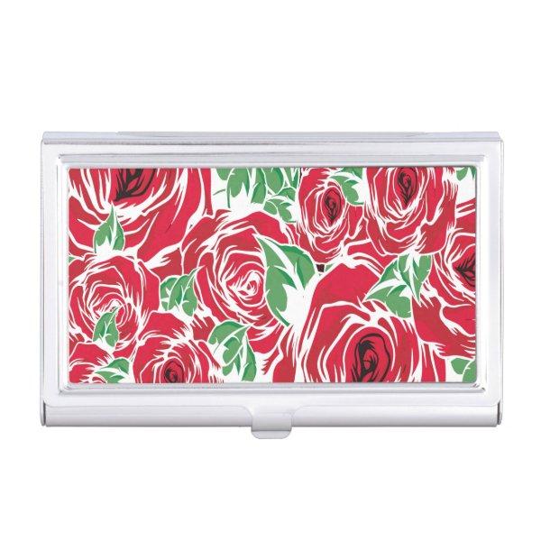 Elegant Vintage Rose Pattern - Red & Green Floral   Case