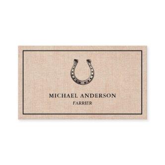 Elegant Vintage Rustic Burlap Horseshoe Farrier