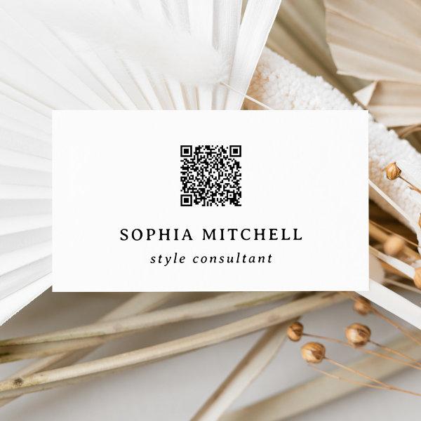 Elegant Vintage | Simple Black and White QR Code