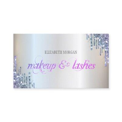 Elegant Violet Glitter Drips Professional