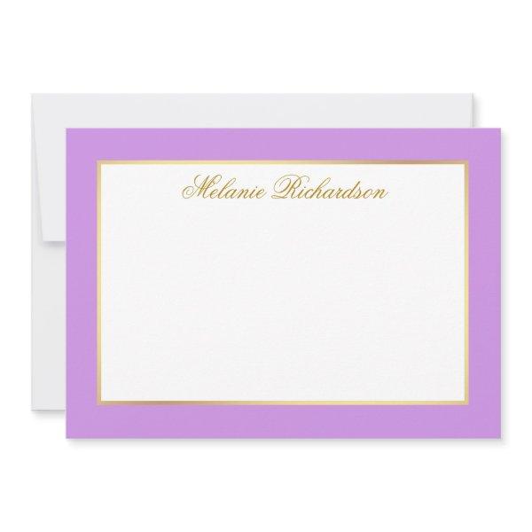 Elegant Violet Gold Frame - Choose Size - Note Card