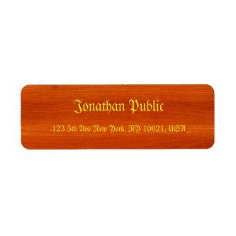 Elegant Walnut Wood Template Gold Script Vintage Label