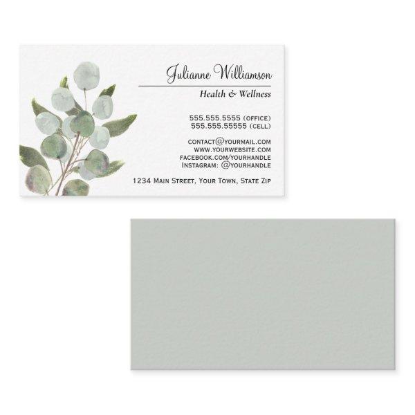 Elegant Watercolor Eucalyptus Leaves Feminine