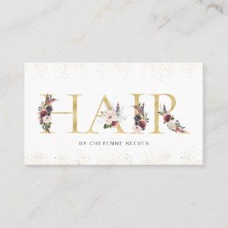 Elegant Watercolor Floral Typography | Hair