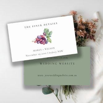 Elegant Watercolor Grape Foliage Wedding Website