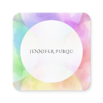 Elegant Watercolor Modern Simple Design Template Square