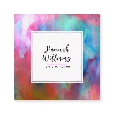 Elegant Watercolor QR Code Colorful Pattern Modern Square