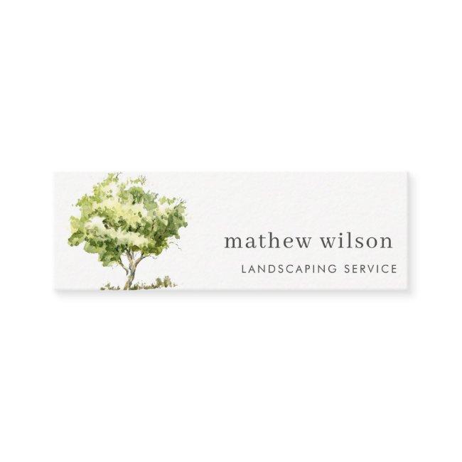 Elegant Watercolor Tree Lawnmowing Lawn Care Mini
