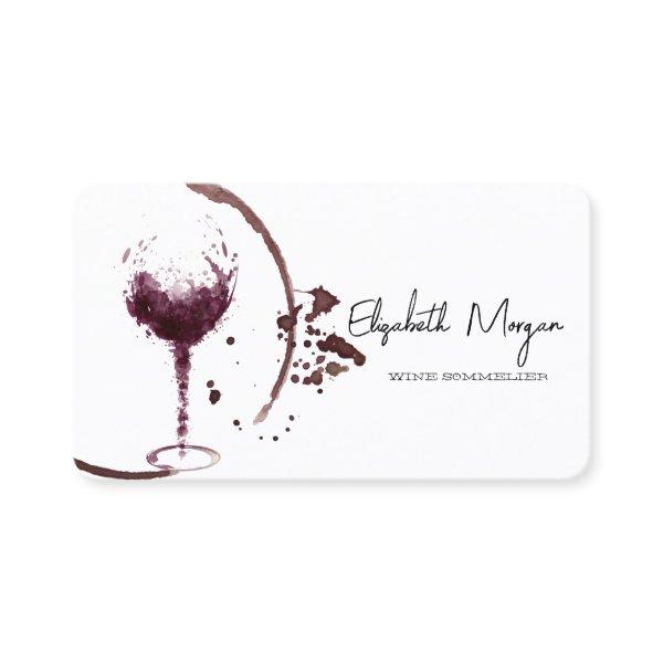 Elegant Watercolor Wine Stain Wine Glass