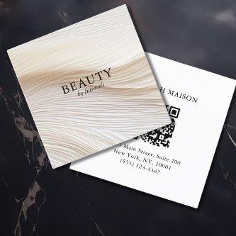 Elegant, waves, salon, QR-Code Square
