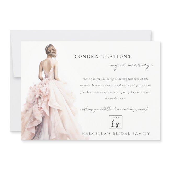 Elegant Wedding Gown Business Thanks QR Code Invitation