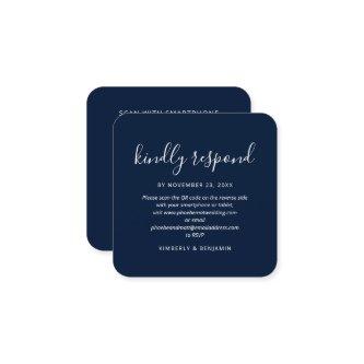 Elegant Wedding RSVP Card With QR Code