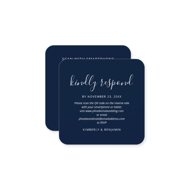 Elegant Wedding RSVP Card With QR Code